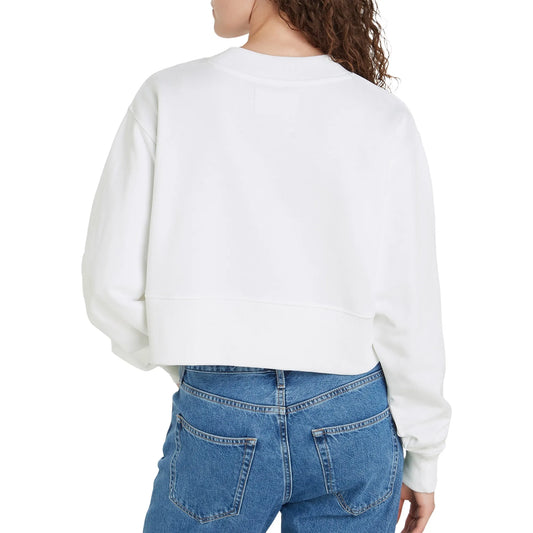 Calvin Klein Stacked Institutional Crewneck Sweater – White (Women)