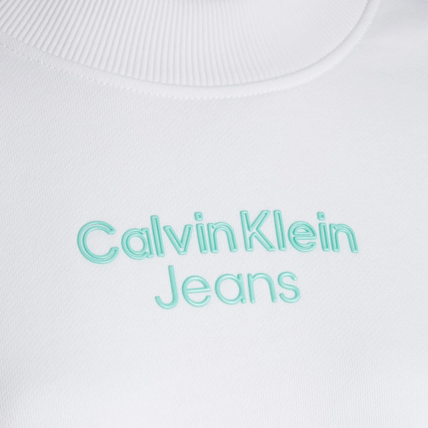 Calvin Klein Stacked Institutional Crewneck Sweater – White (Women)
