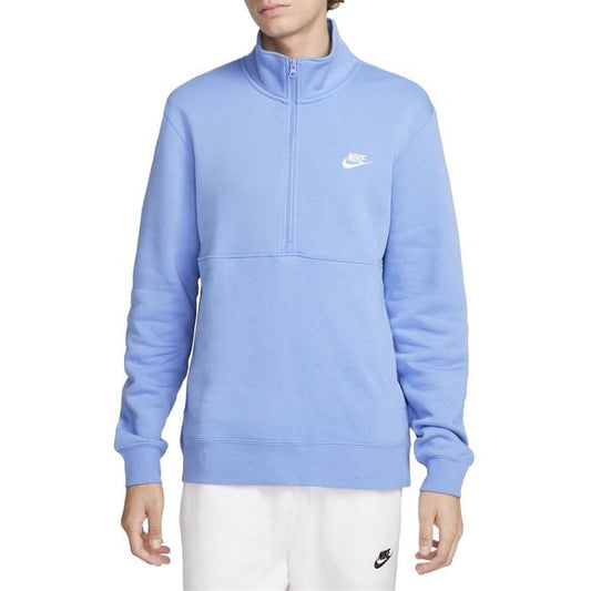 Nike Sportswear Club Half-Zip Brushed Sweater – Blue Men