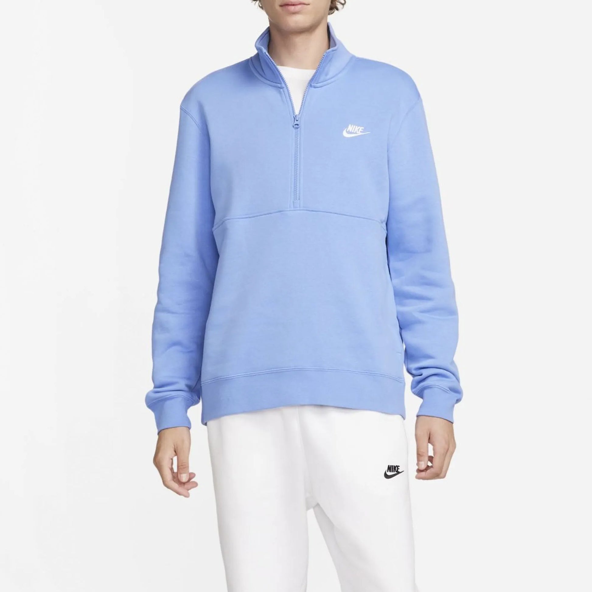 Nike Sportswear Club Half-Zip Brushed Sweater – Blue Men