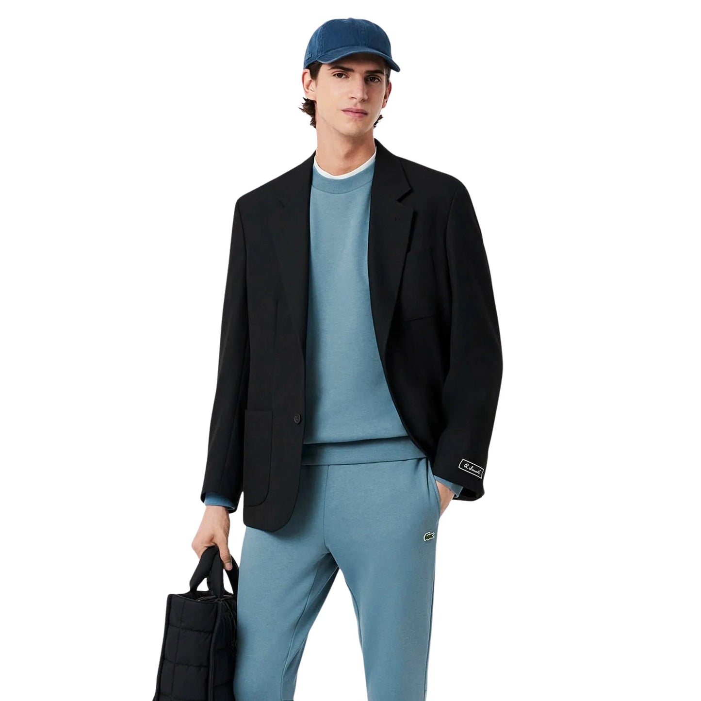 Lacoste Organic Cotton Fleece Crewneck Sweater – Blue Men