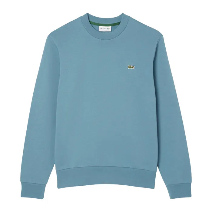 Lacoste Organic Cotton Fleece Crewneck Sweater – Blue Men