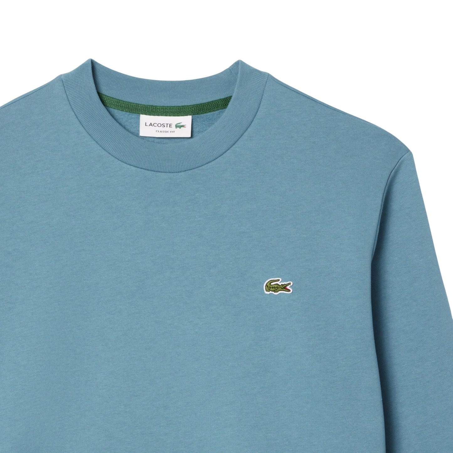 Lacoste Organic Cotton Fleece Crewneck Sweater – Blue Men