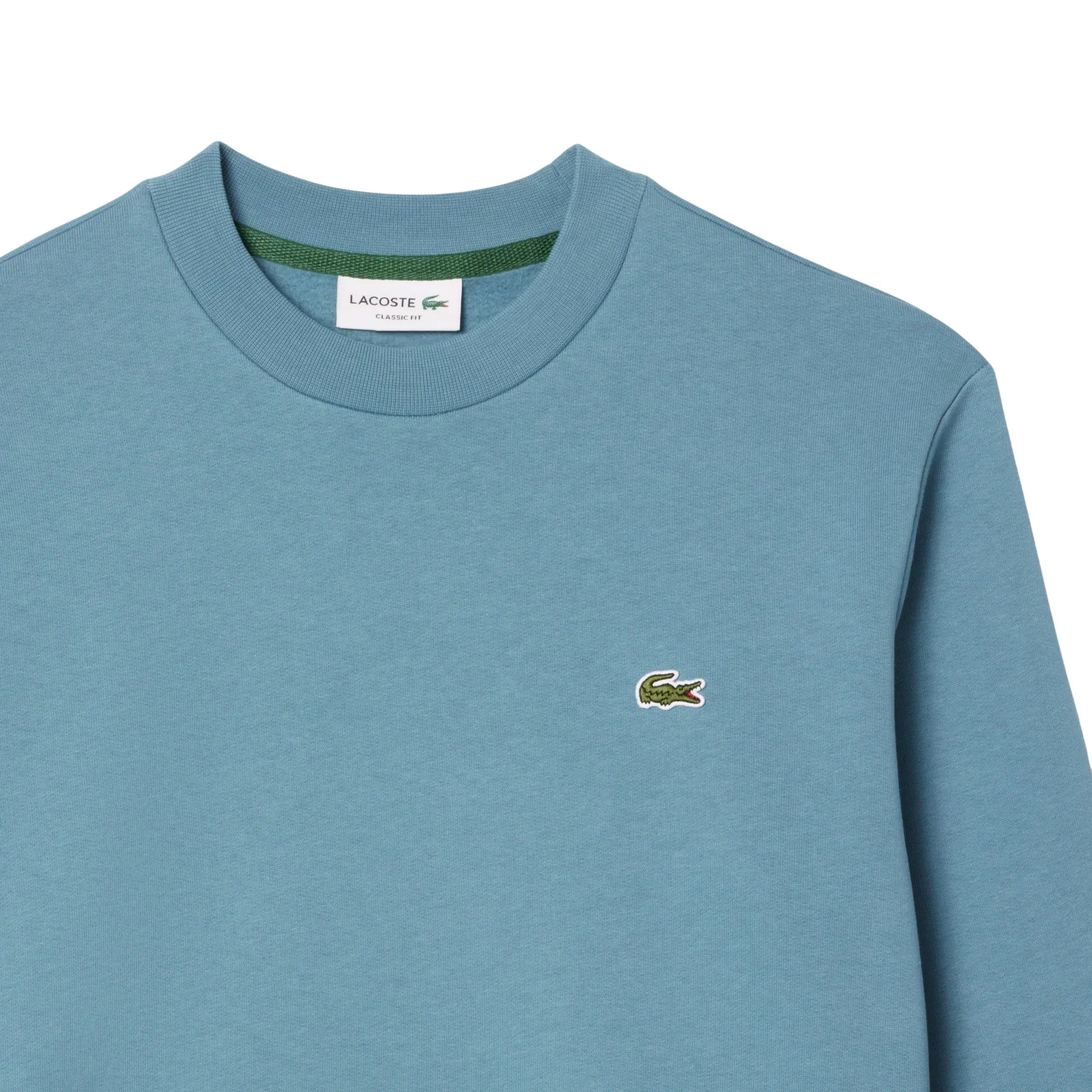 Lacoste Organic Cotton Fleece Crewneck Sweater – Blue Men